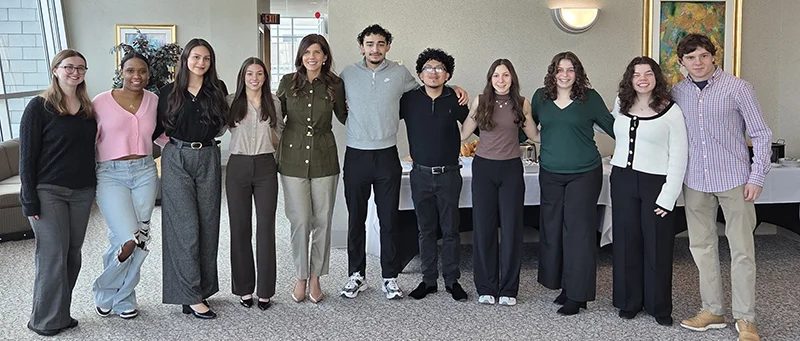 line of students from conference Students & Faculty Attend Institute of Management Accountants Student Conference